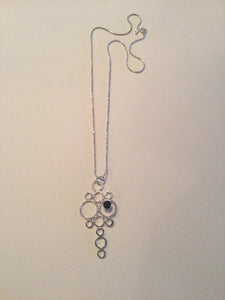 Silver Pendant Necklace with 12 Circles