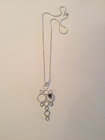 Silver Pendant Necklace with 12 Circles