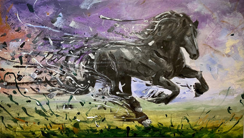 Exploding Friesian Horse by Maslow